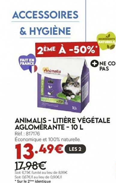 Animalis - Litière Végétale Aglomérante - 10 L