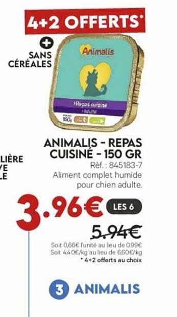 animalis - repas cuisiné - 150 gr