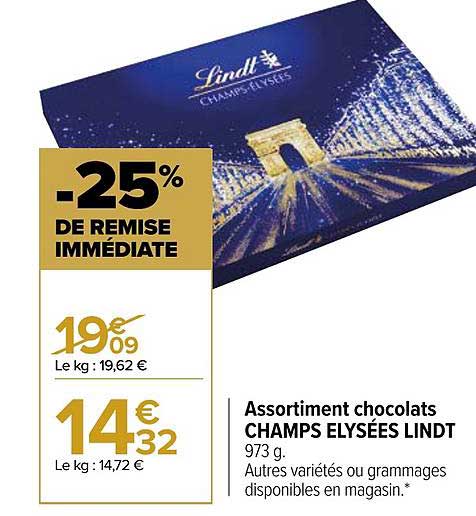 assortiment chocolats champs élysées lindt