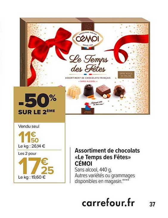 assortiment de chocolats «le temps des fêtes» cémoi