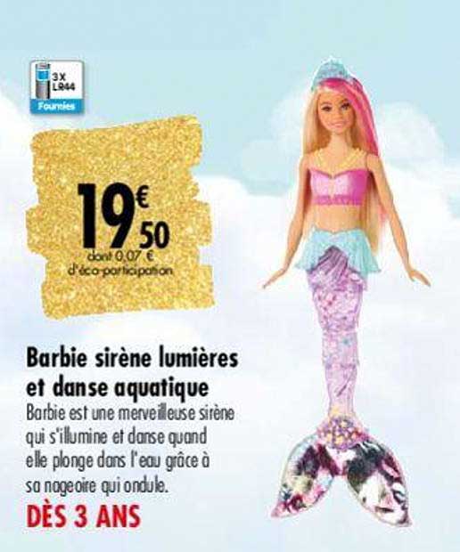 barbie sirène lumières et danse aquatique