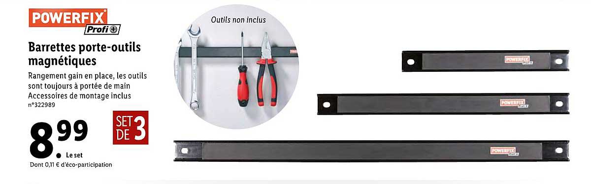 barrettes porte-outils magnétique powerfix