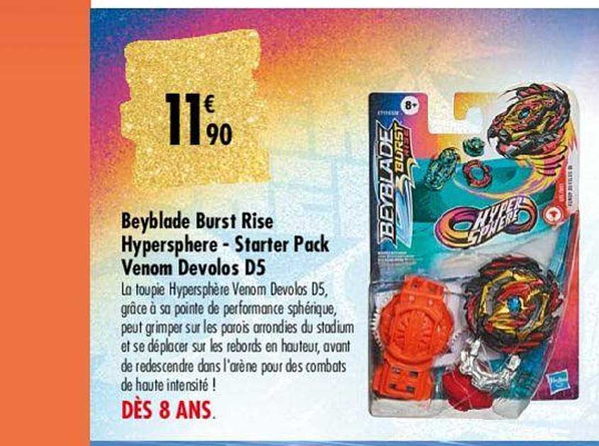 beyblade burst rise hypersphère - starter pack venom devolos d5