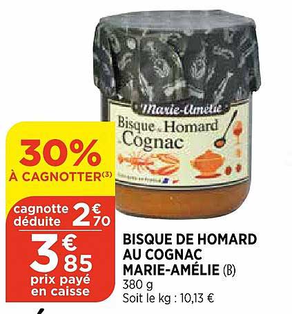 bisque de homard au cognac marie amélie