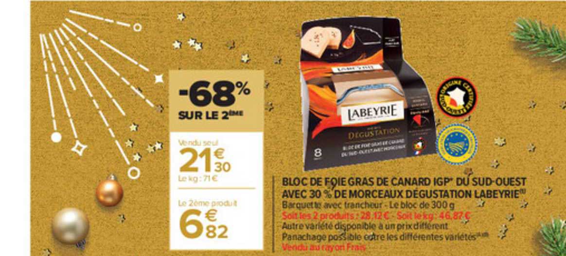bloc de foie gras de canard igp du sud-ouest avec 30% de morceaux dégustation labeyrie
