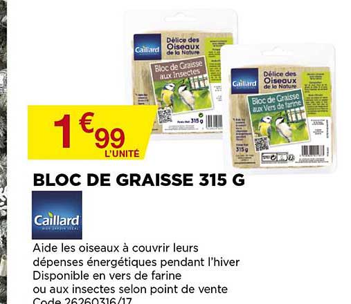 bloc de graisse 315 g caillard