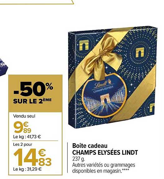 boîte cadeau champs élysées lindt