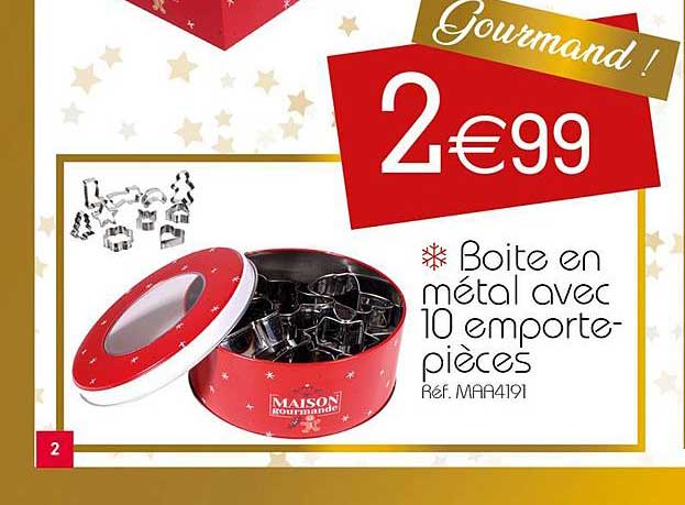 boîte en métal avec 10 emporte-pièces