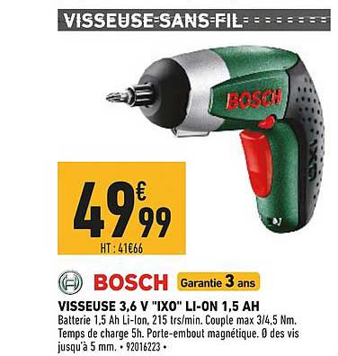 bosch visseuse 3.6 v "ixo" li on 1.5 ah