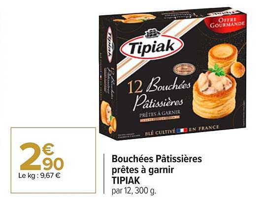 bouchées pâtissières prêtes à garnir tipiak