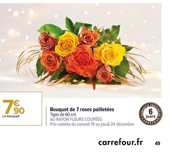 Bouquet De 7 Roses Pailletées