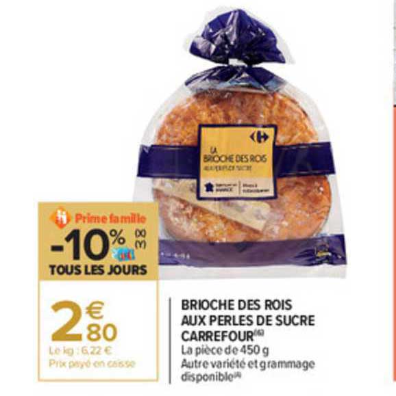 brioche des rois aux perles de sucre carrefour
