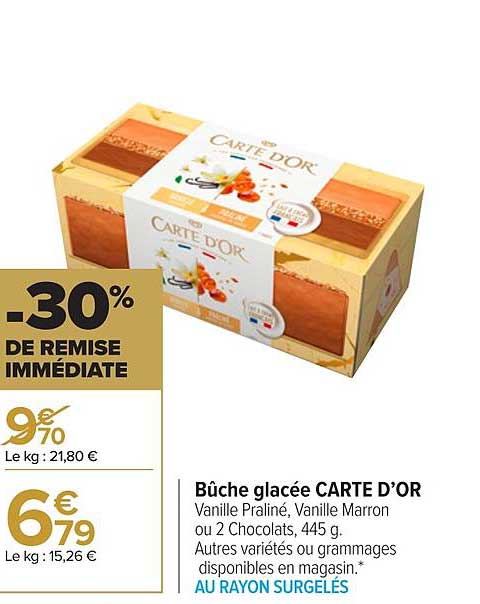 Bûche Glacée Carte D'or