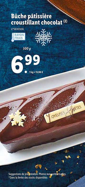 bûche pâtissière croustillant chocolat