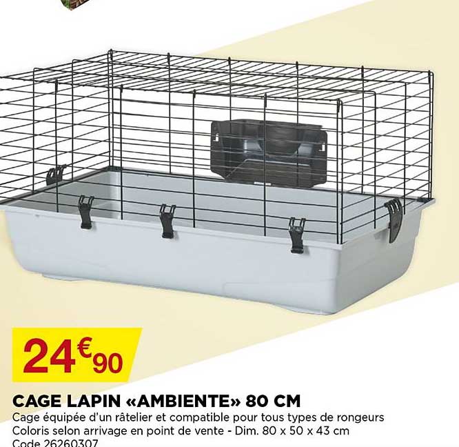 Cage Lapin «ambiente» 80 Cm