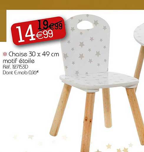 Chaise 30 X 49 Cm Motif étoile