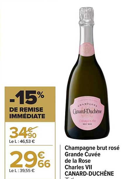 champagne brut rosé grande cuvée de la rose charles vii canard-duchêne