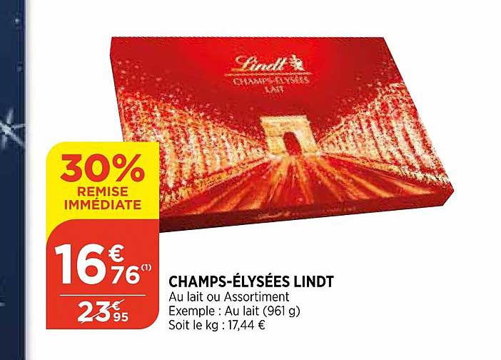 champs élysées lindt 30% de remise immédiate