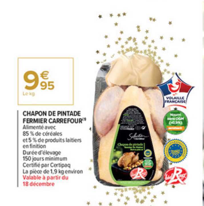 chapon de pintade fermier carrefour