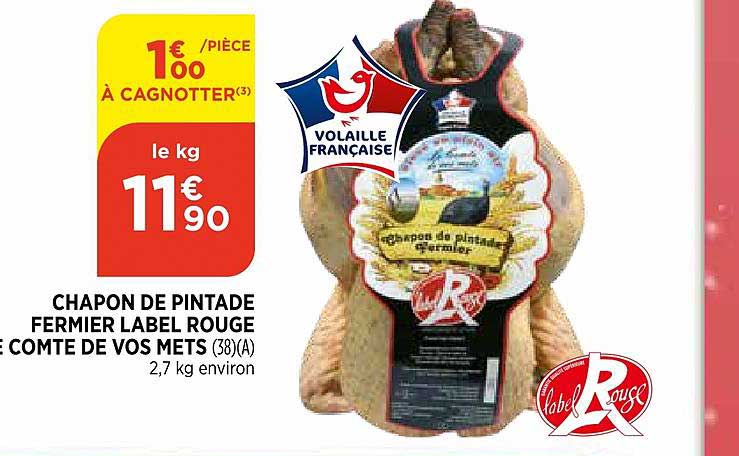 chapon de pintade fermier label rouge comte de vos mets