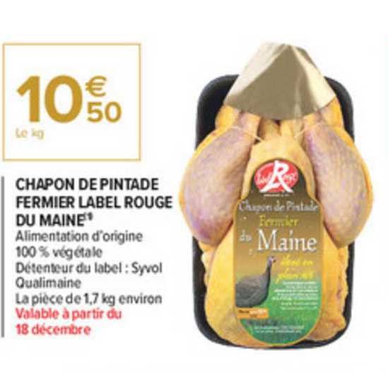 chapon de pintade fermier label rouge du maine