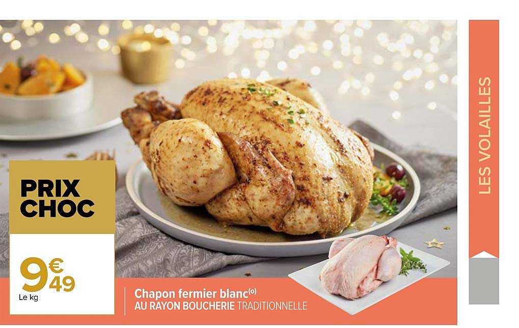 chapon fermier blanc