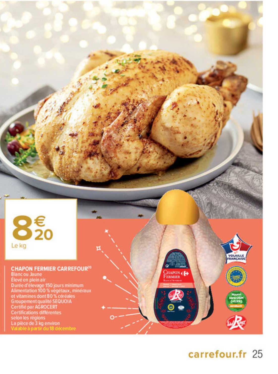 chapon fermier carrefour