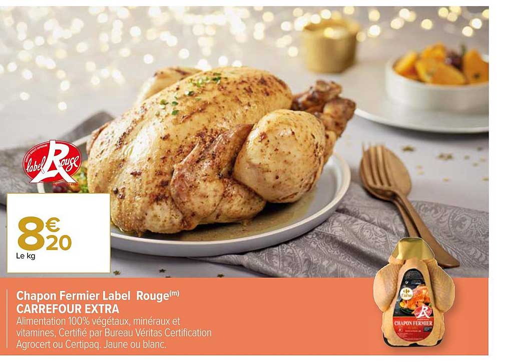 chapon fermier label rouge carrefour extra