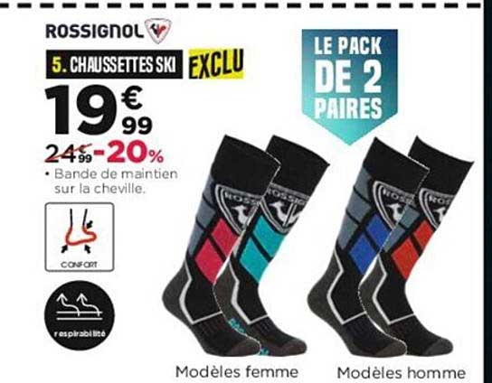 chaussettes ski rossignol