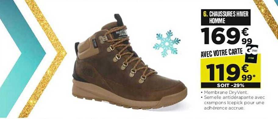 chaussures hiver homme the north face