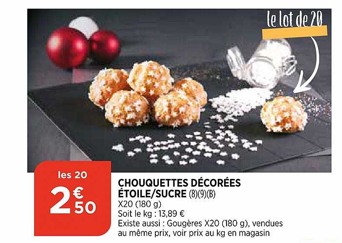 chouquettes décorées étoile sucre