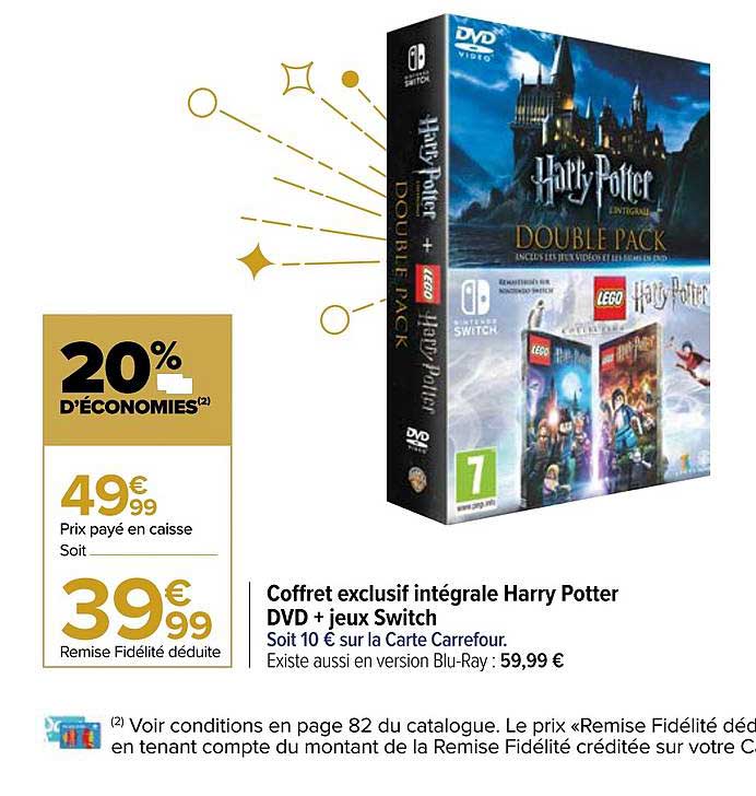 Coffret Exclusif Intégrale Harry Potter Dvd + Jeu Switch