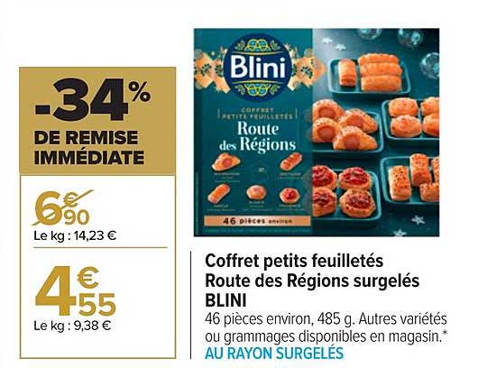 coffret petits feuilletés route des régions surgelés blini