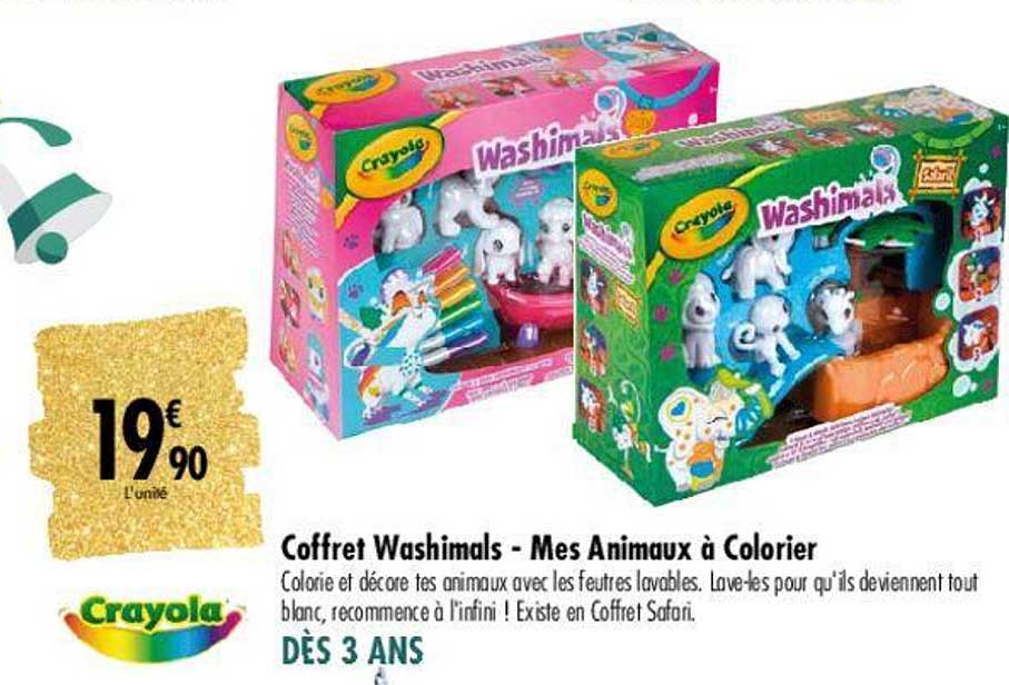 coffret washimals - mes animaux à colorier crayola