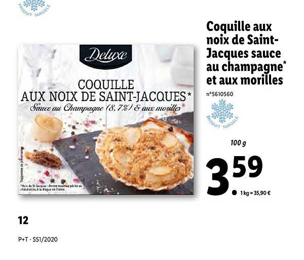 coquille aux noix de saint-jacques sauce au champagne et aux morilles deluxe