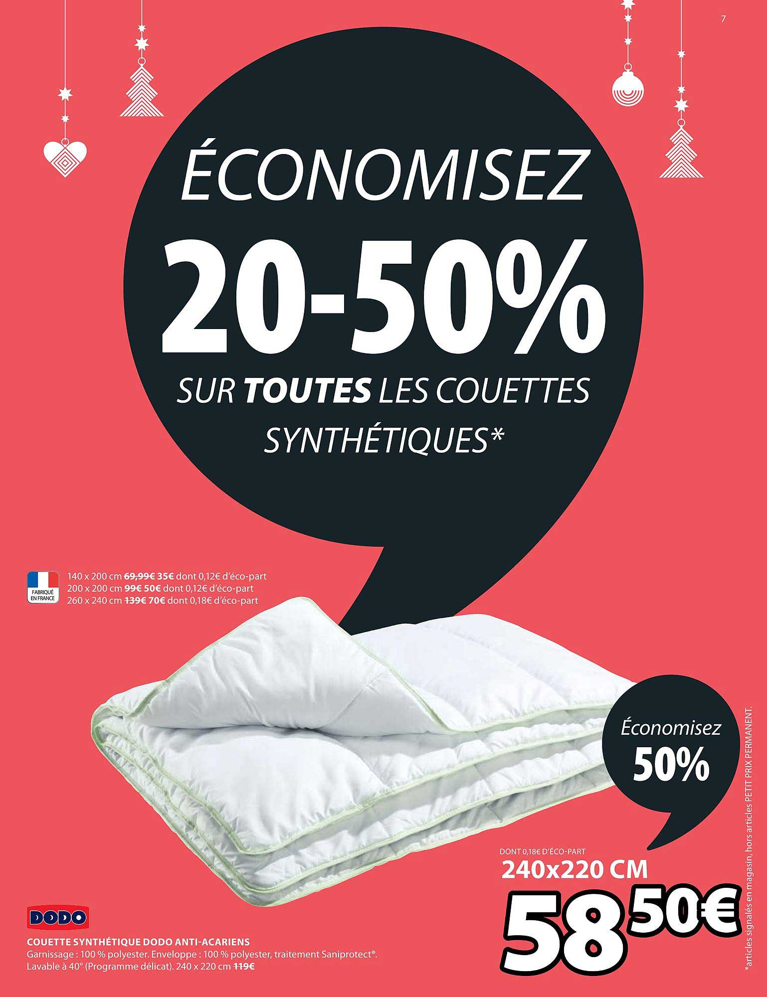 couette synthétique dodo anti acariens