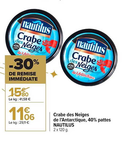 Crabe Des Neiges De L'antarctique, 40% Pattes Nautilus