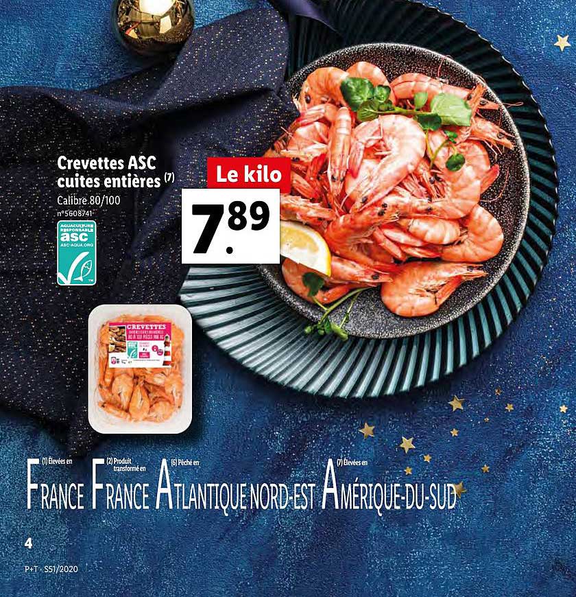 Crevettes Asc Cuites Entières