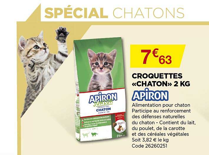Croquettes «chaton» 2 Kg Apiron