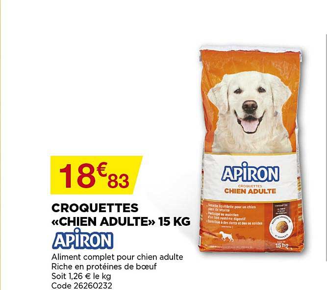 Croquettes «chien Adulte» 15 Kg Apiron