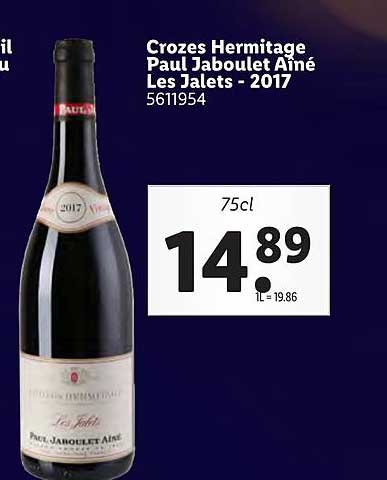crozes hermitage paul jaboulet aîné les jalets - 2017
