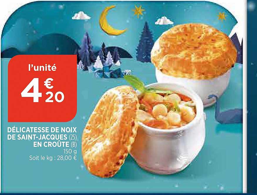 délicatesse de noix de saint jacques en croûte