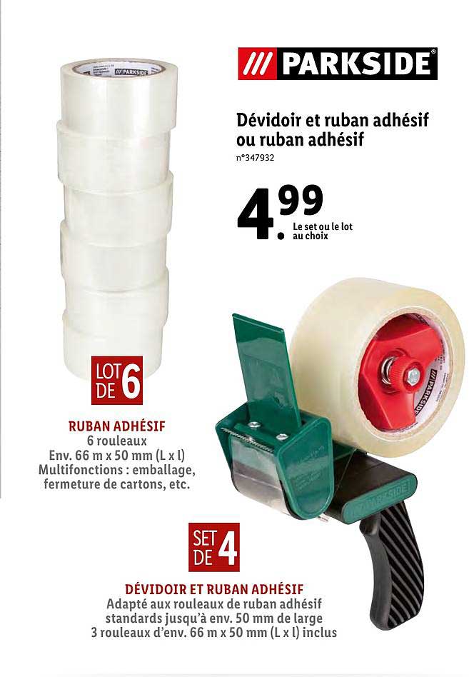 Dévidoir Et Ruban Adhésif Ou Ruban Adhésif Parkside