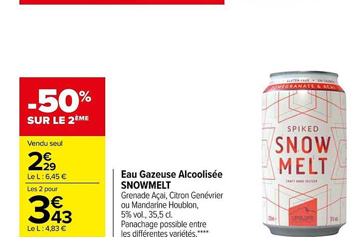 eau gazeuse alcoolisée snowmelt