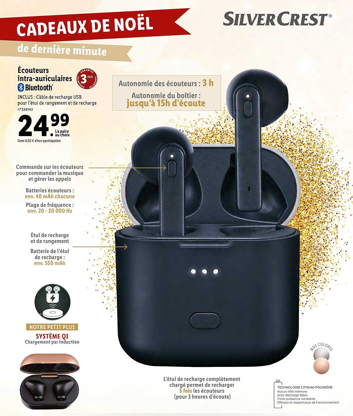 écouteurs intra-auriculaires silver crest