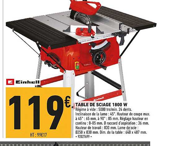 einhell table de sciage 1800 w