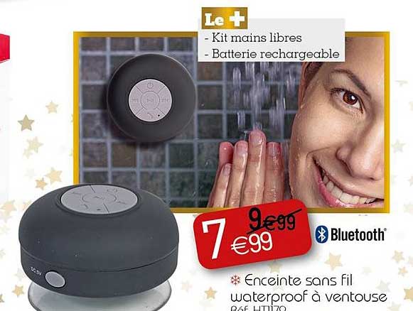 Enceinte Sans Fil Waterproof à Ventouse