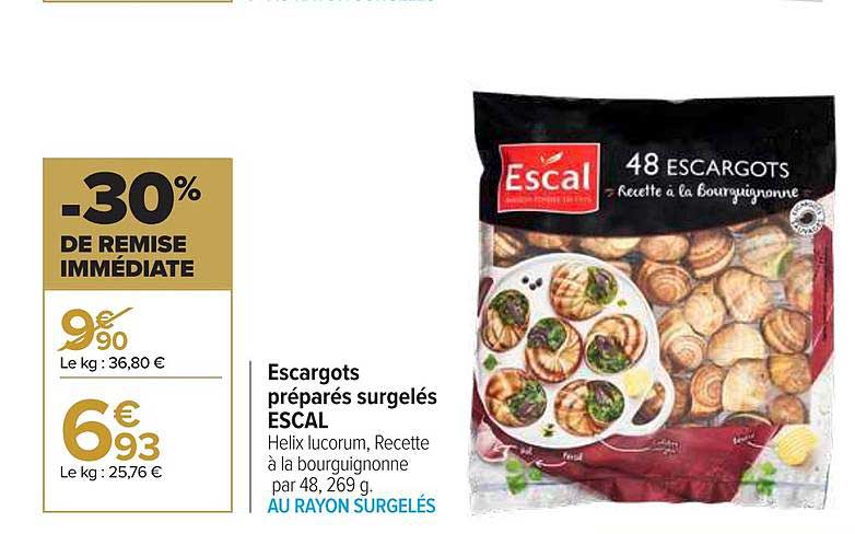 Escargots Préparés Surgelés Escal