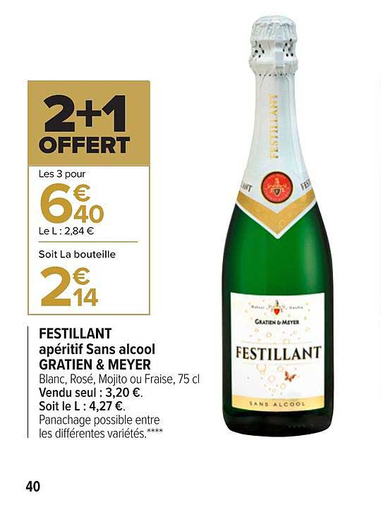 festillant apéritif sans alcool gratien & meyer