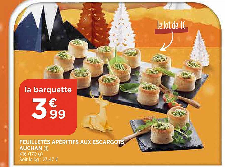 Feuilletés Apéritifs Aux Escargots Auchan
